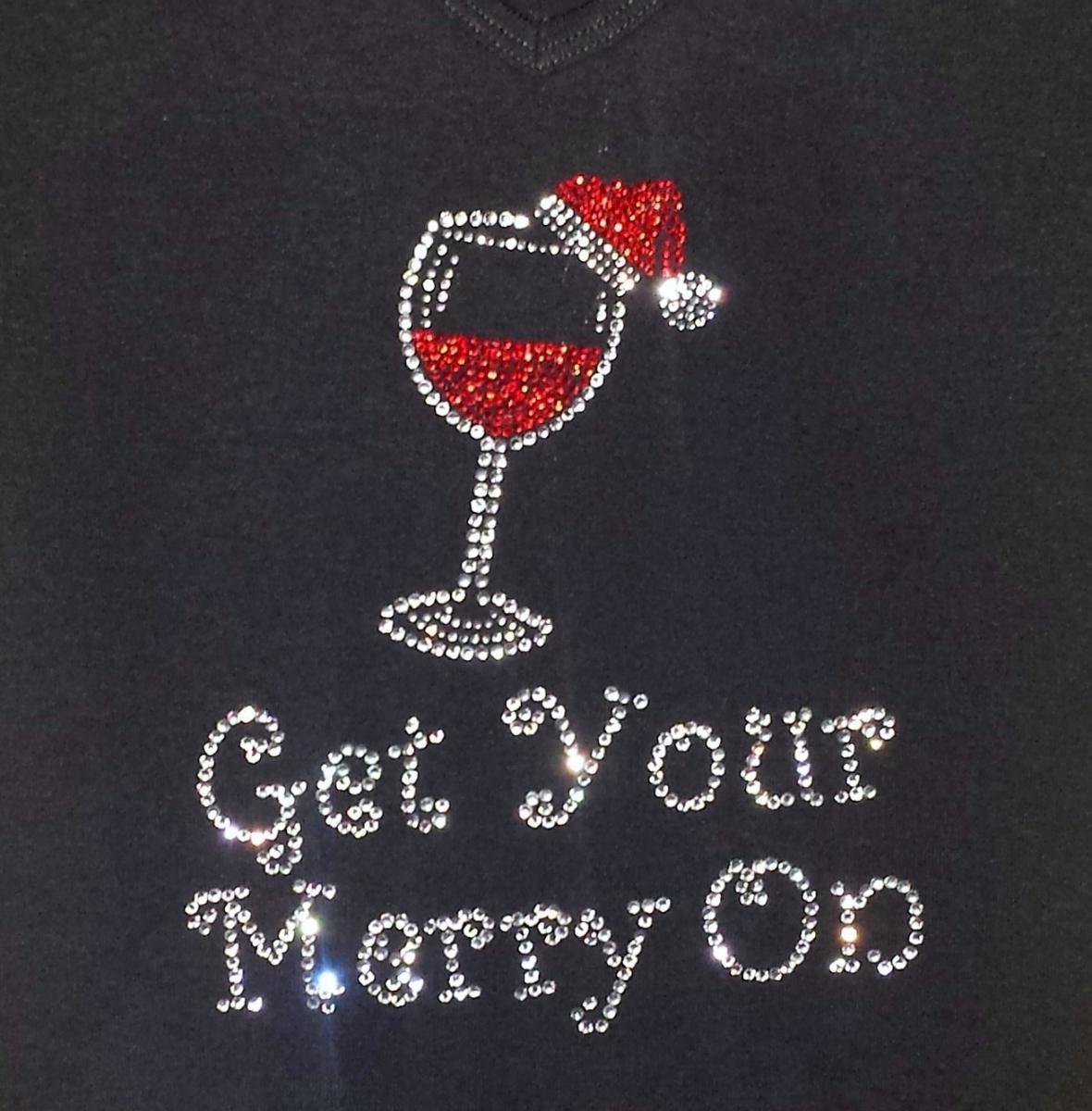 Get Your Merry On Wine Glass Apron/Shirt picture