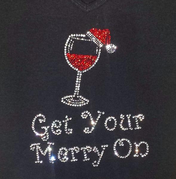 Get Your Merry On Wine Glass Apron/Shirt picture