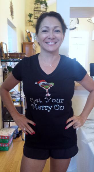 Get Your Merry On Wine Glass Apron/Shirt picture
