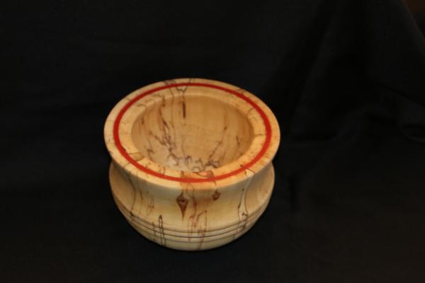 Spalted birch with  inlayed red stone bowl picture