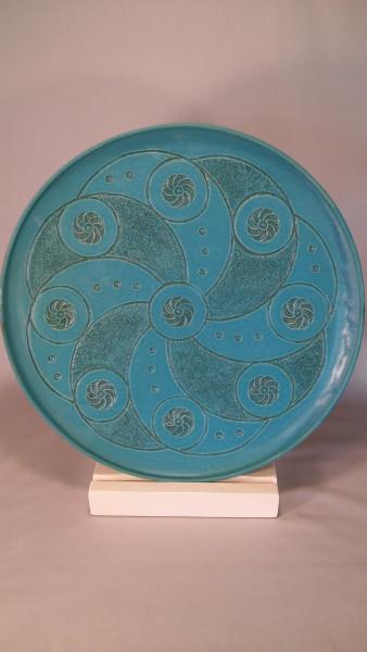 Spiro Platter in Deed Aqua