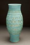 All Textured Tall Vase in Deep Aqua