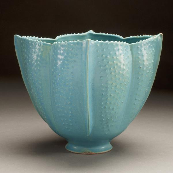 Coral Bowl in Deep Aqua