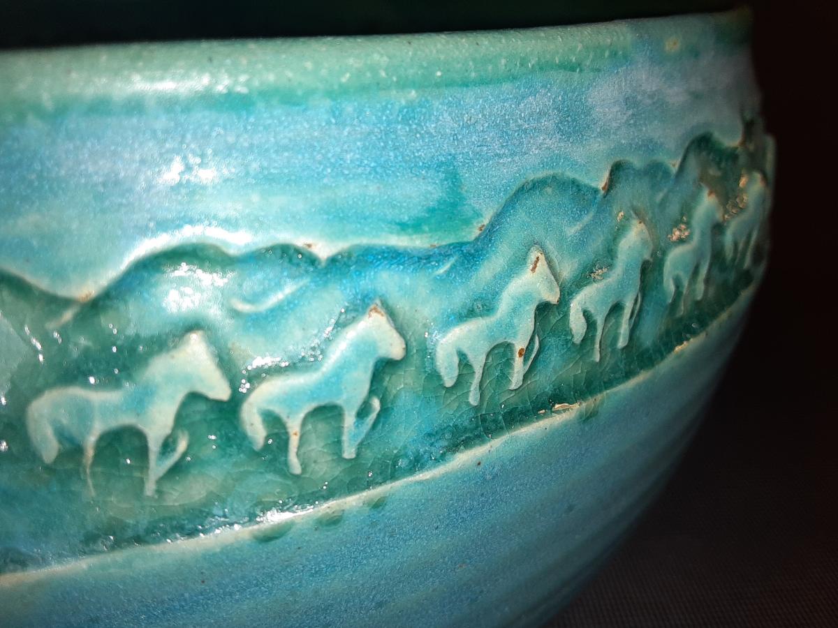 11" Round Bowl in Deep Aqua picture