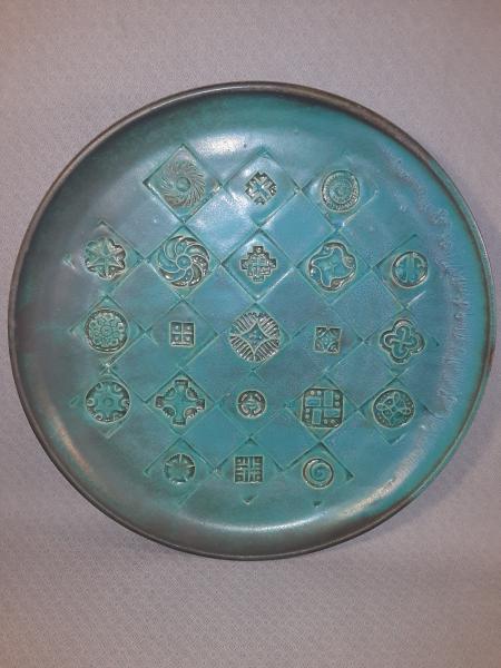 Quilt Platter in Deep Aqua picture