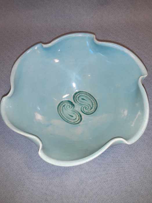 Flower Bowl in Blue Green picture