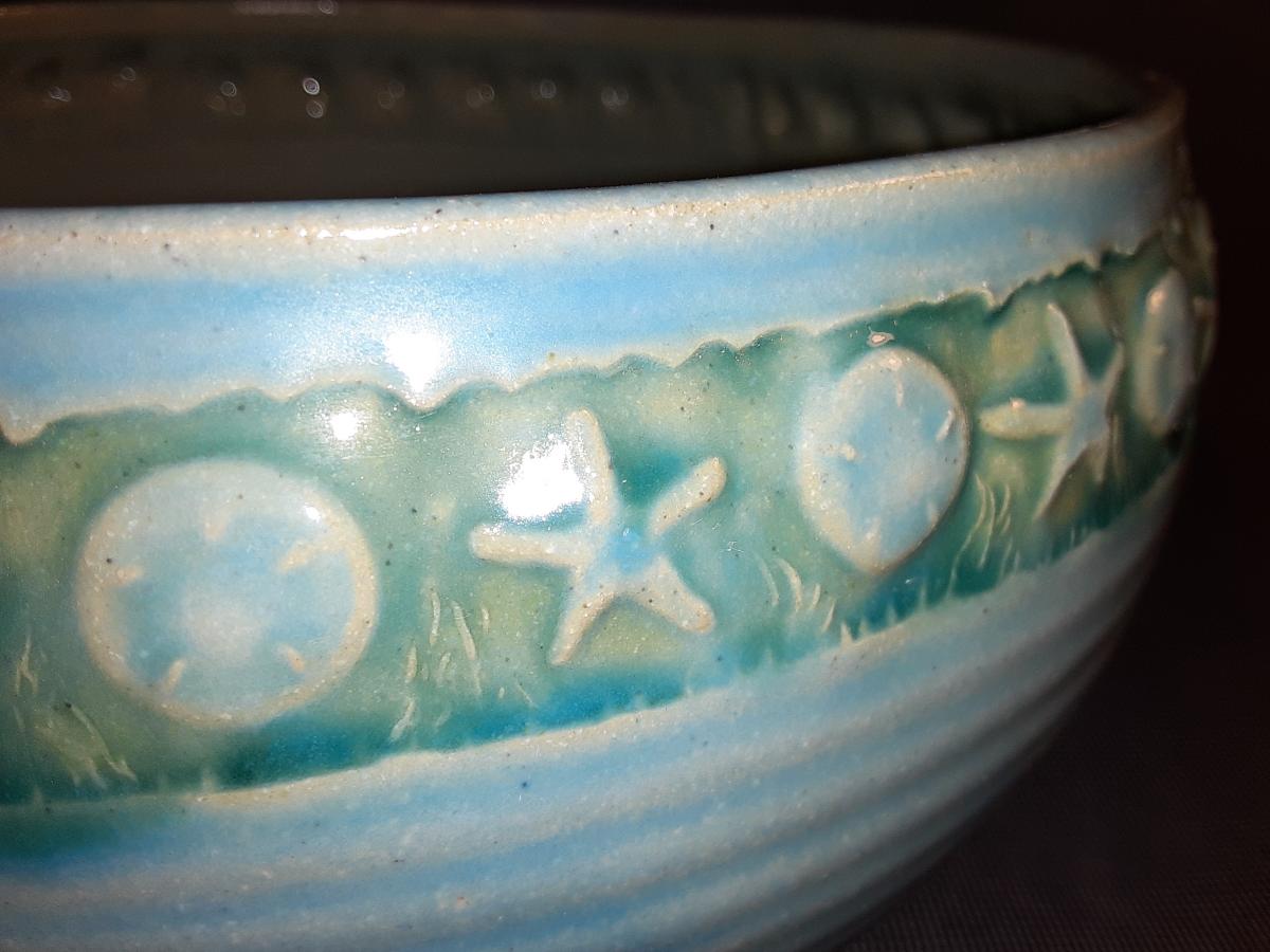 10" Round Bowl in Blue Green picture