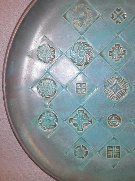 Quilt Platter in Deep Aqua picture