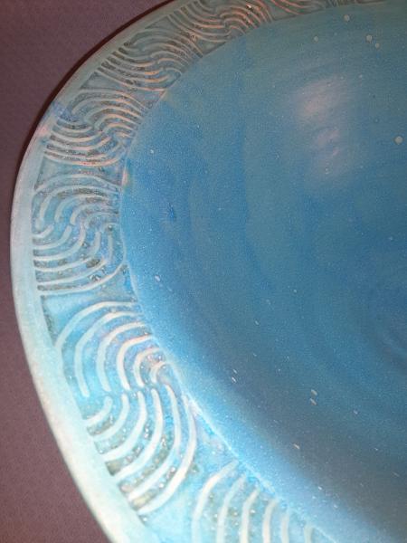 Pedestal Bowl in Deep Aqua picture