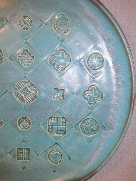 Quilt Platter in Deep Aqua picture