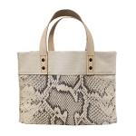 Snake Print Mini Canvas Tote