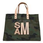 Camo Canvas Large Market Tote - Block Monogram