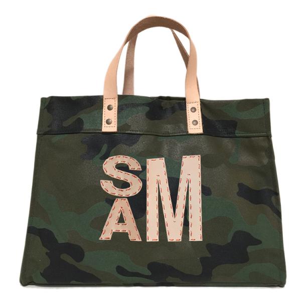 Camo Canvas Large Market Tote - Block Monogram picture