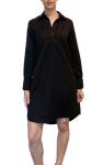 Boyfriend Shirt Dress - Black Silk