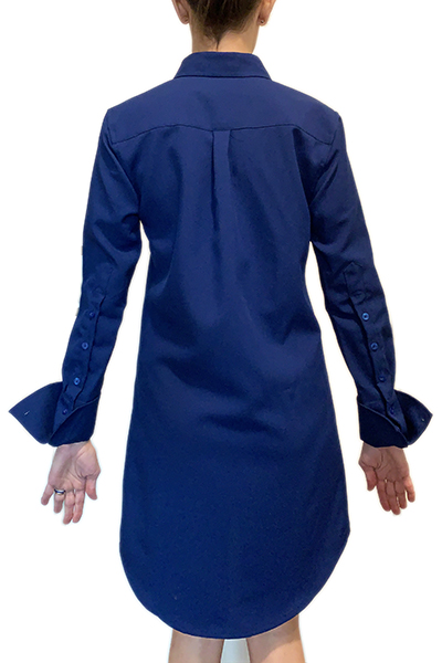 Boyfriend Shirt Dress - Royal Blue picture