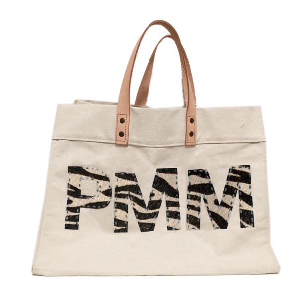 Natural Canvas Large Market Tote - Triple Monogram picture