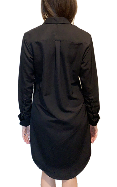 Boyfriend Shirt Dress - Black Silk picture
