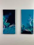 Set of two abstract artwork, 10 x 20 inches