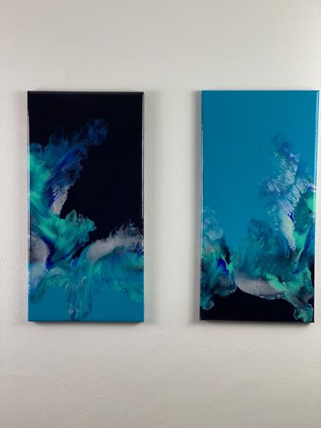 Set of two abstract artwork, 10 x 20 inches picture