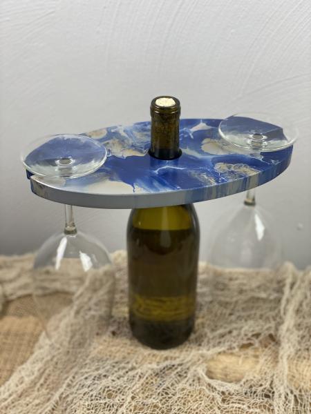 Wine bottle and glass holder picture