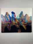 Rainbow series abstract art on a 24 x 30 inch canvas