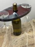 Wine bottle and glass holder