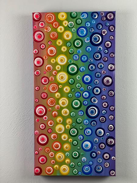 Rainbow Series of abstract artwork, 12 x 24 in canvas (1) picture