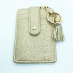Card Holder Keychain with Tassel- Champagne