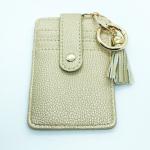 Card Holder Keychain with Tassel- Champagne