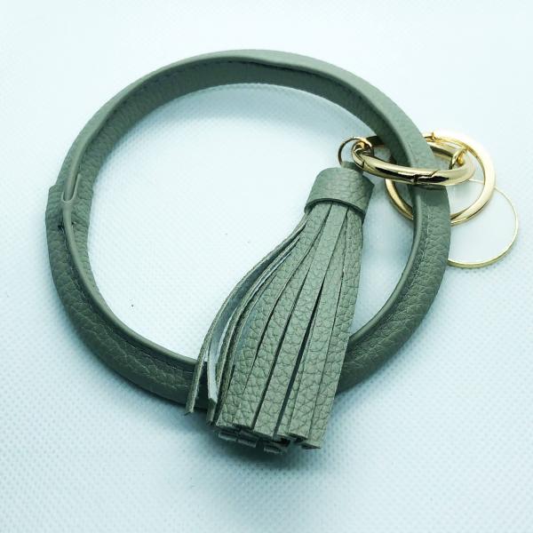 Tassel Bracelet Keychain- Grey