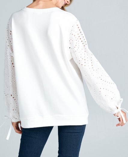 Eyelet Sleeve Top picture
