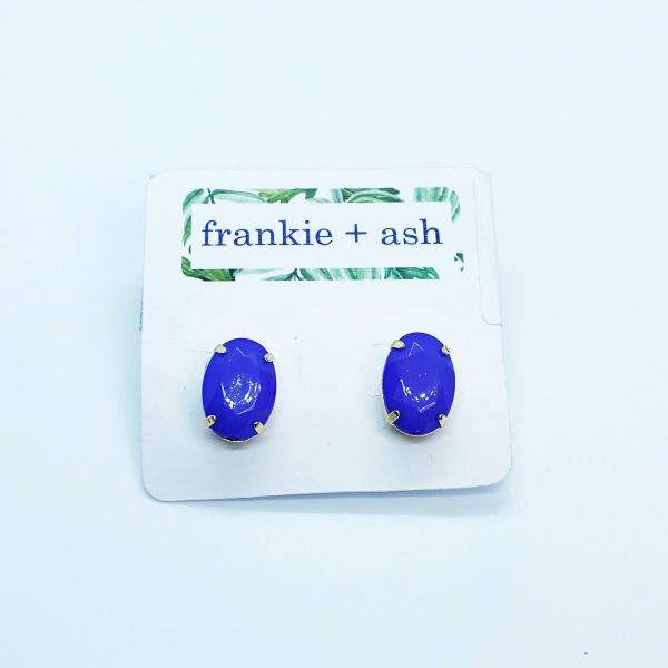 Oval Studs (Cobalt)