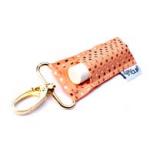 LippyClip Chapstick Holder- Peach & Gold Dots