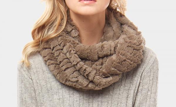 Faux Fur Infinity Scarf (Taupe) picture