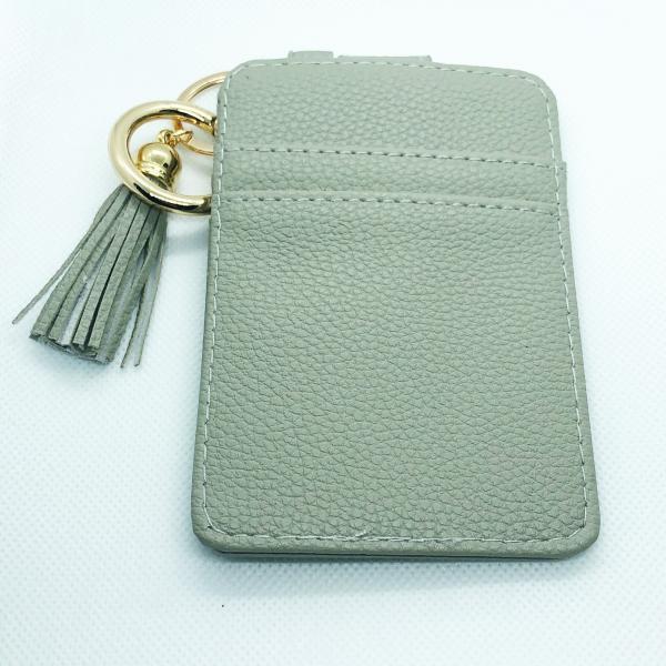 Card Holder Keychain with Tassel- Grey picture