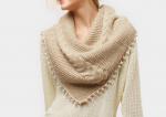 Pom Pom Infinity Scarf (Beige)