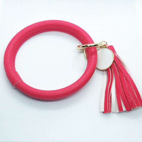 Tassel Bracelet Keychain- Pink