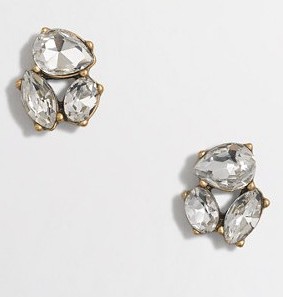 Tri Crystal Stud Earrings