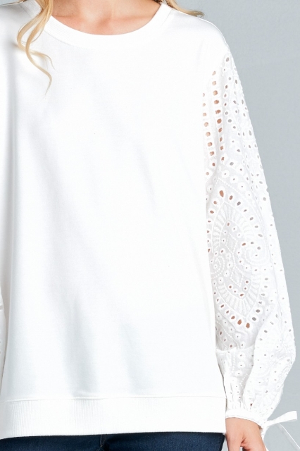 Eyelet Sleeve Top picture