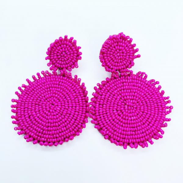 Fringe Seed Bead Baubles- Pink