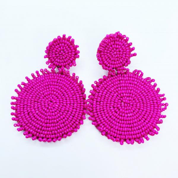 Fringe Seed Bead Baubles- Pink picture