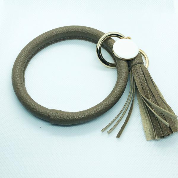 Tassel Bracelet Keychain- Tan picture