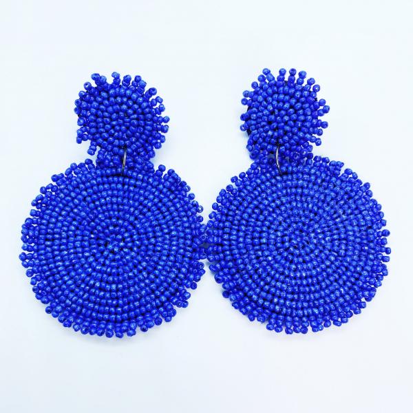 Fringe Seed Bead Baubles- Blue