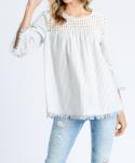 Frayed Eyelet Top