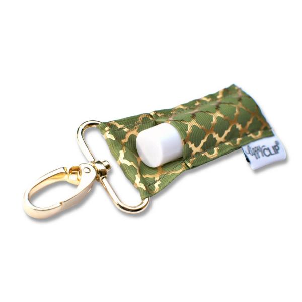 LippyClip Chapstick Holder- Olive Quatrefoil picture