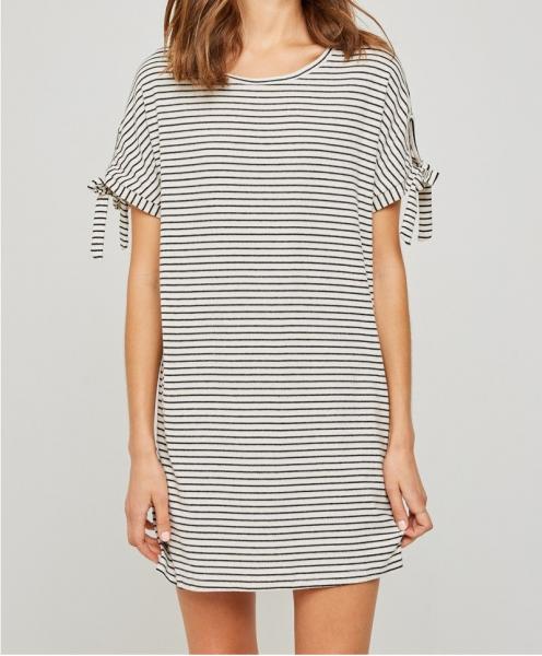 Striped Tie Sleeve Dress