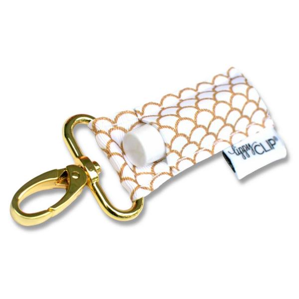 LippyClip Chapstick Holder- Gold & White Scales picture