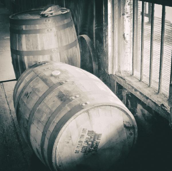 Bourbon Barrels at Wild Turkey Distillery w/black mat picture