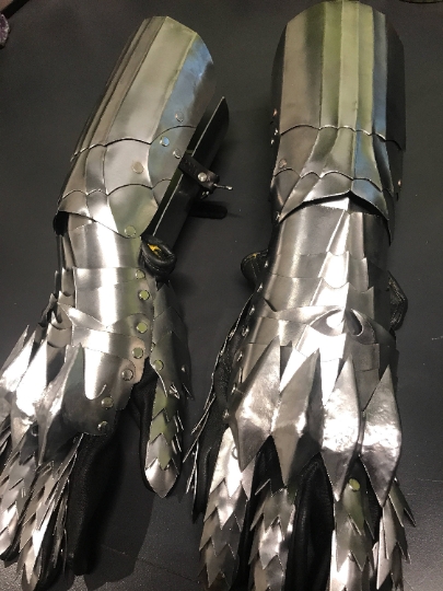 Gothic Style Stainless Steel Gaunlet - Pair of Gauntlets picture