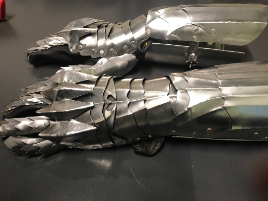 Gothic Style Stainless Steel Gaunlet - Pair of Gauntlets picture